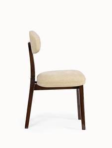 Chaise de salle à manger rembourrée de style Mid-Century Modern, chaise de cuisine vintage en bois massif, chaise d'appoint avec coussin pour restaurant - Product Image 3