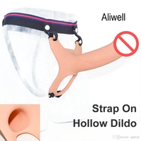 Arnés con Dildo de Silicona Realista para Hombre, Extensor de Pene Hueco Grande, Color Carne, 7 Pulgadas, 100% Impermeable