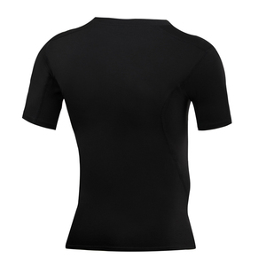 T-shirt de compression pour homme à manches courtes, séchage rapide, sous-vêtement de sport pour la gym, la course et l'entraînement, blanc et noir - Product Image 4