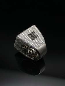 Anillo de Diamantes Cultivados en Laboratorio en Blanco y Negro Personalizado, Anillo de Campeonato de Plata de Ley 925 para Hombre, Anillo de Moda Hip Hop - Product Image 3