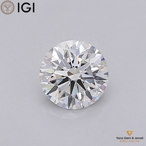 Diamant de laboratoire CVD de 0,50 carat, taille ronde, clarté VVS1, couleur F, 5,08 mm, certifié IGI, magnifique pour une demande en mariage - Product Image 1