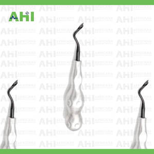 Elevador dental manual ergonómico AHI Custom Twist Angled Left de acero inoxidable, certificado CE Clase I, color plateado - Product Image 5