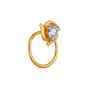 GLEAMORA ENTERPRISE Flower Shape Brilliant Cut Lab Grown <b>Diamond</b> <b>Nose</b> Pin 18K Yellow Gold Plated Certified Luxury <b>Stud</b> Women's - Product Image 2