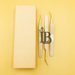 Pinzas para Pestañas de Nuevo Estilo, Pinzas para Extensión de Pestañas de Visón, Caja con Punta Dorada, Caja de Cartón, Pinzas para Pestañas Sostenibles de Acero Inoxidable - Product Image 4