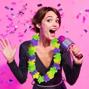 Paquete de 24 Collares de Flores Hawaianas para Mardi Gras, Decoraciones y Recuerdos para Fiestas de Mardi Gras - Product Image 5