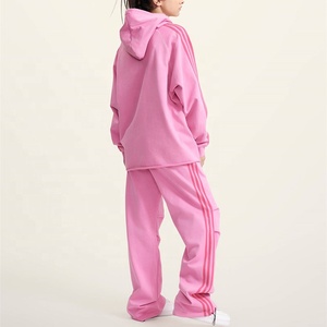 High Quality Vendor Wholesale Drawstring Hoodie Flared <b>Pants</b> Set Customize Casual Solid Logo Red Sweat Suits Women Tracksuit - Product Image 4