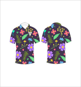 Polo pour homme à motif floral multicolore foncé, sublimation personnalisée, manches courtes, décontracté d'été, respirant, léger, pour le golf - Product Image 3