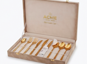 Ensemble de couverts en acier inoxydable doré, finition simple, résistant au lave-vaisselle, pour la salle à manger, la cuisine, les mariages et les hôtels - Product Image 4