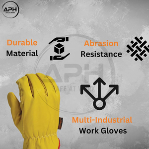 Guantes Canadienses al por Mayor de Cuero Genuino para Trabajo, con Palma Reforzada, Diseño de Dedos Completos y Puño Elástico para Taller - Product Image 5