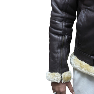 <b>Men's</b> Genuine Leather <b>Jacket</b> with Stand Collar and Front Logo-Waterproof Heated Eco-Friendly Winter Streetwear Leather <b>Jacket</b> - Product Image 6