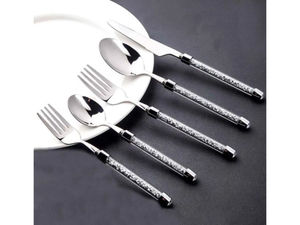 Ensemble de couverts classiques modernes en acier inoxydable, cuillère, fourchette, couteau, passe au lave-vaisselle, légers, pour la maison, la cuisine, le restaurant - Product Image 2