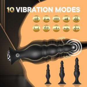4-teiliger <span class=keywords><strong>anal</strong></span>-plug dildo vibrator für männer prostata-massagegerät analperlen plug g-punkt hintern erwachsene masturbation analsex-spielzeug für paare - Product Image 5
