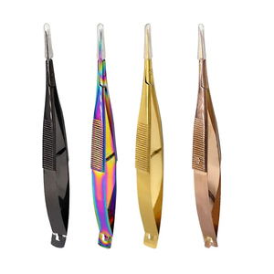 Ciseaux à ressort incurvés en acier inoxydable multicolores, noir, or, arc-en-ciel, or rose, ciseaux professionnels pour extensions de cils et sourcils - Product Image 4