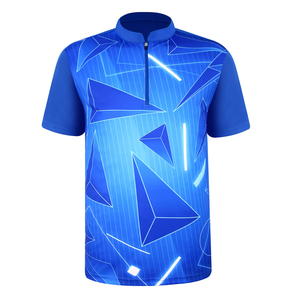 Chemises de bowling personnalisées imprimées par sublimation, impression d'équipe personnalisée, séchage rapide, fermeture éclair 1/4, manches courtes respirantes pour le tir à l'arc - Product Image 4