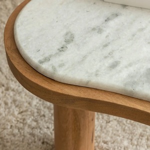 Mesa de centro Vandana Nimbus Optima en madera de mango y mármol - Product Image 2