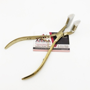 Pince à extensions capillaires Plasma Gold en acier inoxydable à surface plate avec coussinets en silicone pour la pose d'extensions de cheveux - Product Image 2