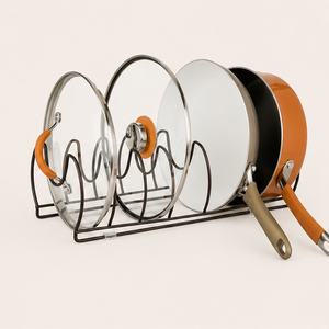 Heavy Duty Iron <b>Kitchen</b> <b>Storage</b> <b>Rack</b> for Pot and Pan Organizer Cookware Shelf and Pot Lid Holder for <b>Kitchen</b> Cabinet & Pantry - Product Image 1