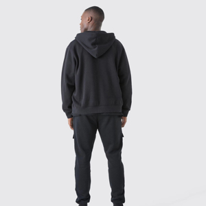 Sweat-shirt thermique zippé personnalisable pour homme en coton épais 100 %, motif uni, polaire respirant avec poches, idéal pour l'hiver – Prix abordable - Product Image 2