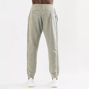 Men's Gray Elastic Waist Drawstring Sweatpants With Side Pockets Casual Joggers Breathable Knitted Fabric Spring Wear For Men - Product Image 3