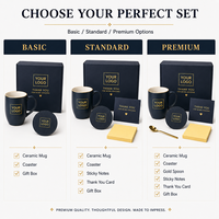 Set de Regalo Personalizado para la Oficina con Taza de Cerámica, Posavasos, Cuchara Dorada, Notas Adhesivas, Tarjeta de Agradecimiento y Caja de Regalo para Empleados Corporativos