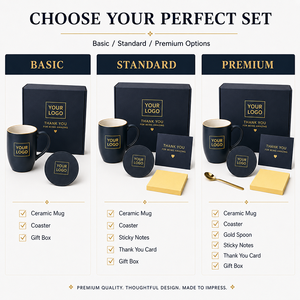Set de Regalo Personalizado <span class=keywords><strong>para</strong></span> la Oficina con Taza de Cerámica, Posavasos, Cuchara Dorada, Notas Adhesivas, Tarjeta de Agradecimiento y Caja de Regalo <span class=keywords><strong>para</strong></span> Empleados Corporativos - Product Image 6