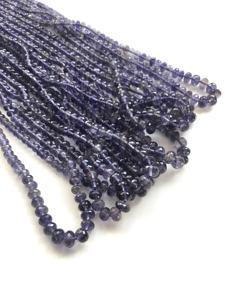 Perles d'iolite facettées en forme de rondelle, perles d'iolite de 16 pouces, perles d'iolite en forme de rondelle, perles en gros pour la fabrication de bijoux fins, pierres précieuses - Product Image 2