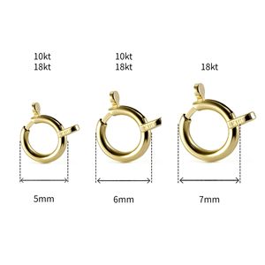 Anillo de resorte japonés de oro macizo de 18k, accesorios de joyería Au750, cierre de resorte, cierre de langosta, sin chapar - Product Image 1