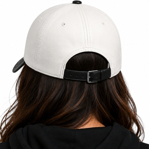 Unisex Leather <b>Baseball</b> <b>Cap</b> Premium Leather Adjustable Durable Front Letter Logo Casual Style Lightweight Comfortable Daily Wea - Product Image 2