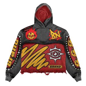 Pull à capuche noir de qualité supérieure Ensemble de survêtement coupe-vent pour l'hiver avec logo personnalisé motif uni grande taille - Product Image 3