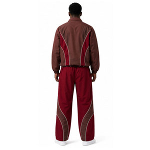 Ensemble de survêtement coupe-vent tendance, épais et écologique, avec logo personnalisé, impression par sublimation, épaules tombantes, deux pièces (veste et pantalon) - Product Image 3