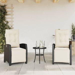 Set da bistrot in Poly Rattan nero 3 pezzi con cuscini Set da giardino - Product Image 3