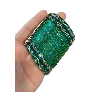 Bracelets en verre faits à la main du Cachemire pour femmes, bijoux de mariée indiens, churiyan traditionnels pour mariage, ensemble coloré et tendance en gros - Product Image 1