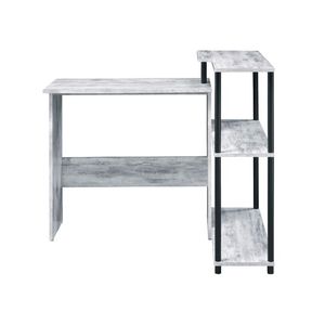 Scrivania Rettangolare Anticata Bianca e Nera con Ripiano Laterale, Elegante Design per Computer - Product Image 4