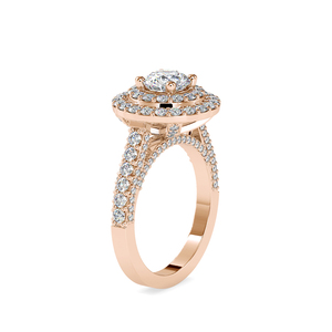 Anillo de Compromiso de Plata 925 con Doble Halo de Moissanita y Diamantes para Futura Novia - Product Image 2