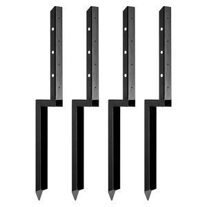 Kit de réparation de poteaux de clôture en acier robuste, lot de 4, diamètre intérieur 2 x 2 pouces, modèle 3D, piquets de support d'ancrage au sol - Product Image 1