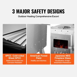 Poêle à bois portable en acier inoxydable de 86 pouces avec tuyaux de cheminée, gants et kit d'accessoires pour poêle de camping 1646in3Fire - Product Image 6