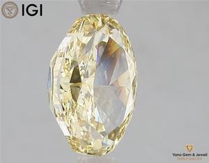 Diamant de 2,50 carats de couleur jaune vif fantaisie, clarté VS2, avec certificat IGI, cultivé en laboratoire CVD, taille ovale, pour bague de fiançailles de créateur - Product Image 4