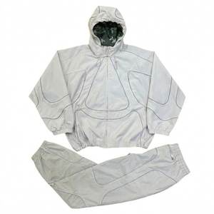 Nouveautés : ensembles coupe-vent en nylon pour homme, blancs avec panneaux réfléchissants, logo personnalisé, respirants, pour l'été, style streetwear - Product Image 1