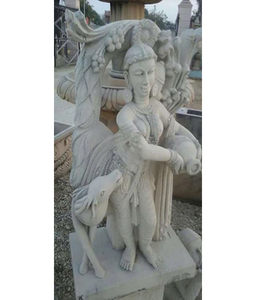 Handcrafted Marble God Statue Asian Style Outdoor Garden Decor Durable <b>Stone</b> Sculpture for Courtyard <b>Landscape</b> Temple - Product Image 1