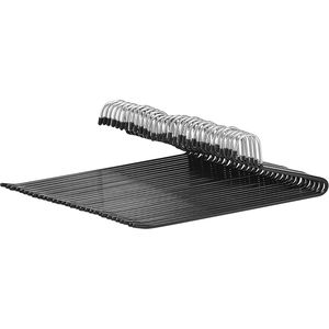 Lot de 30 cintres antidérapants en métal avec revêtement en caoutchouc pour pantalons et jupes, conception à glissière facile, organisateur de placard en noir/argent - Product Image 2