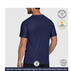 Camiseta de Manga Corta Casual para Hombre, Marca AMY, 100% Algodón, Corte Regular, Lisa, con Logotipo Personalizado al por Mayor - Product Image 4