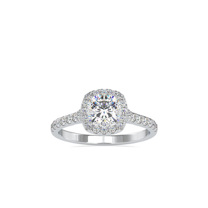 Luxury Trend S925 Silver <b>Cushion</b> Cut Halo Pave Band <b>Wedding</b> Anniversary Party Wear Women Moissanite <b>Ring</b> - Product Image 5