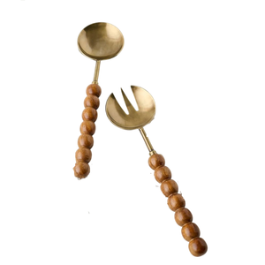 Ensemble de service de luxe moderne en or, 2 pièces, en acier inoxydable, pour salade, élégant, plaqué titane, Mepra Linea, pour usage domestique - Product Image 4