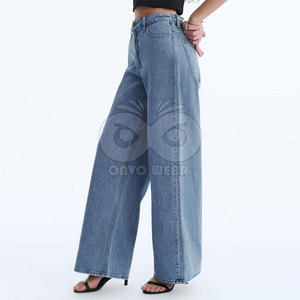 Pantalones Vaqueros Anchos para Mujer, Transpirables, al Por Mayor, MOQ Bajo, Diseño Personalizado, Último Modelo, para Venta en Línea - Product Image 2