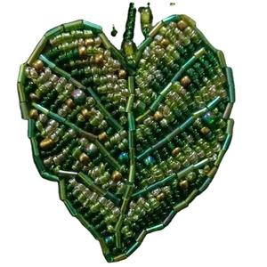 Green Leaf Beaded Placemat Floral Nature-Inspired Embellished Drink <b>Mats</b> for Hotel Home Decor Woven <b>Table</b> <b>Mat</b> for Handmade - Product Image 1