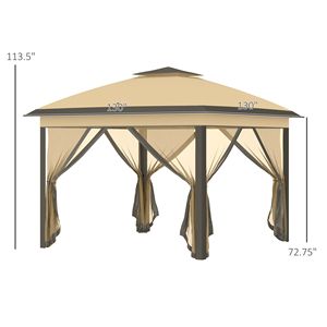 Borsa per il trasporto regolabile in altezza per Gazebo Pergola 11x11 Pop-up a doppio tetto con pareti laterali in rete con cerniera - Product Image 3