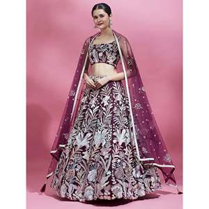 Impresionante Lehenga Choli de lentejuelas y malla suave para boda - Product Image 2