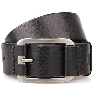 Cinturón de Cuero Genuino para Hombre, Color Marrón Sólido, Hebilla de Metal Plateada Rectangular, Estilo Vintage, Ligero, Formal, Correa Duradera de 3.5cm - Product Image 6