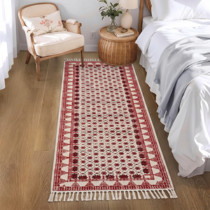 Tapis de sol décoratif NYKO MART BP-09 en coton, fait main, lavable, antidérapant, écologique, motif floral, 4x6 pi (ou 5x7 pi) - Product Image 5