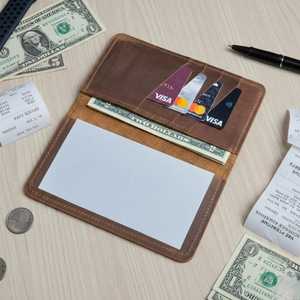 Export Luxury Handmade Lightweight Genuine Leather Checkbook Cover with 1 Compartment Waterproof Check <b>Holder</b> - Product Image 4